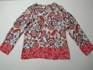 Violet Claire Women's Blouse Small Red Floral Print Long Sleeve Lightweight - Picture 1 of 7