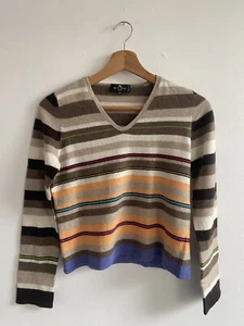 Etro Jumper Womens Size 42 Small Multicoloured Striped Cashmere Wool Cropped - Picture 1 of 15