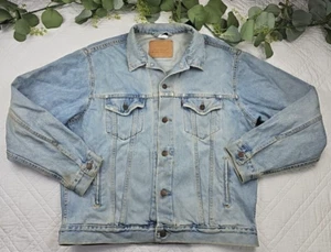 Chaqueta de camionero de mezclilla lavada ligera de colección Levi's 70507 para hombre talla L - Imagen 1 de 13