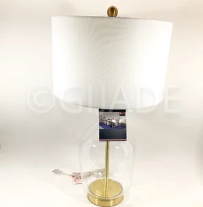 Tommy Hilfiger  lInteriors  Table Lamp Glass Design-27” With White Shade New - Picture 1 of 5