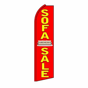 SOFA SALE rote FLATTERFEDER FLAGGE groß Bande Werbeschild Banner im Angebot* - Bild 1 von 1