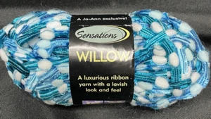Hilo artesanal tejido cinta azul aguamarina sauce Sensations - Imagen 1 de 4