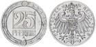 Kaiserreich 25 Pfennig 1908 A Probe in Neusilber vz-st,mattiert   119528