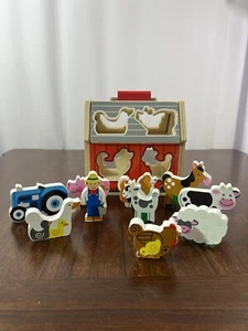 Melissa & Doug Holz Mitnehmen Sortieren Scheune Spielzeug-Bauernhof Spielset für Kleinkinder - Bild 1 von 18