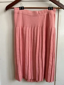 Vintage Joan Vass USA 100% cotone vita bassa plissettato maglione maglia gonna pesca taglia 1 - Foto 1 di 5