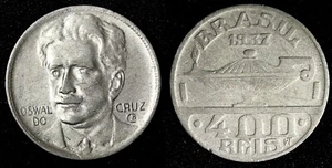 Brazil Oswaldo Cruz Copper-Nickel 1937 400 Reis KM# 539 (27 774) - Picture 1 of 3