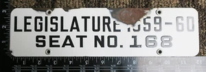 CT Porcelain License Plate Tag 1959 1960 Legislature House Politcal Topper 168 - Picture 1 of 5