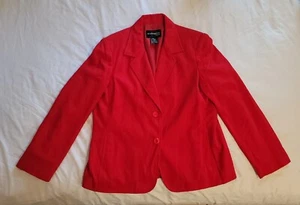 Requirements Petites Blazer Size 12 Red 2 Button Long Sleeve Pockets    (Cl) - Picture 1 of 10