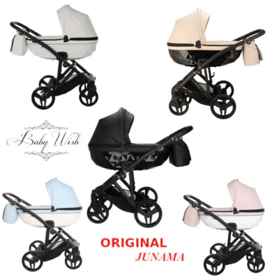 JUNAMA CLASSIC BABY PRAM 2in1 3in1 CARRYCOT + PUSHCHAIR + CAR SEAT + ISOFIX - Image 1 of 4