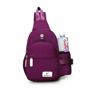 Men Women Nylon Crossbody Shoulder Chest Cycle Sling Bag Daily Travel Backpack - Picture 1 of 19