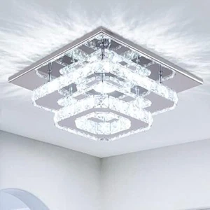 Mini Chandelier LED Crystal Ceiling Light Flush Mount Ceiling Light for Hallway - Picture 1 of 27