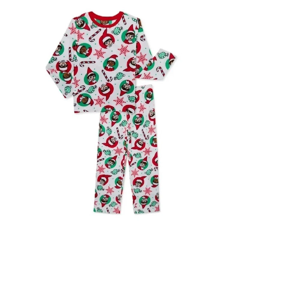 Elf on the Shelf Fleece 2 Piece Pajama Set -White- Christmas-Kids Sizes- New! - Image 1 of 1