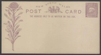 AOP NUEVO SUR GALES Australia 1d violeta floral postal sin usar Foto 1 de 2