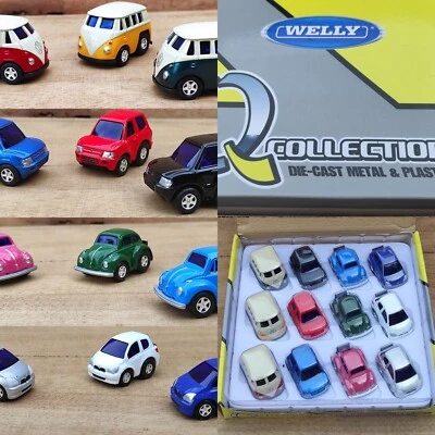 Q collection Coffret 12 caricature Voiture VW Combi Pajero Cox Yaris Miniature - Photo 1/4