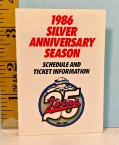1986 Minnesota Twins Baseball Schedule Knothole Ticket Info - Picture 1 of 3