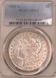 1884 O MORGAN SILVER DOLLAR PCGS MS 62 8039 - Picture 1 of 2