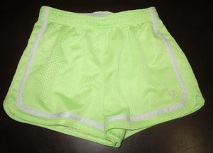 Justice Girls Athletic Shorts Size 8 Green with White Accents Elastic Waist - Picture 1 of 6