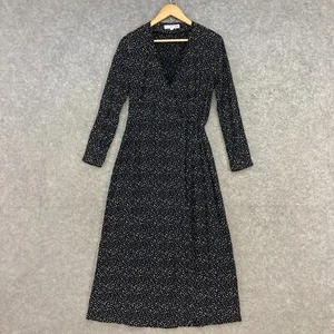 Uniqlo Ines De La Fressange Dress Womens S Small Black Stars Wrap Long Sleeve - Picture 1 of 12