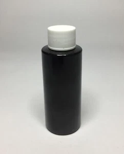 50ml PET Plastic Black Cylindrical Bottle + White Ribbed Screw On Cap ANY AMOUNT - Picture 1 of 1