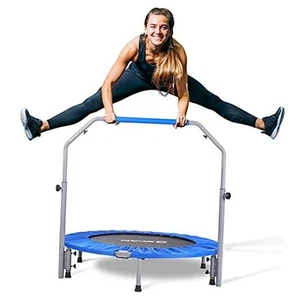 40/48" Foldable Mini Trampoline Max Load 330lbs/440lbs, Fitness Rebounder - Picture 1 of 7