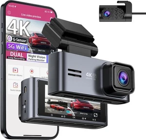 OMBAR Dash Cam Front and Rear 5G WiFi, Dash Cam 4K/2K/1080P+1080P, 3.18" LCD [L3 - Bild 1 von 9