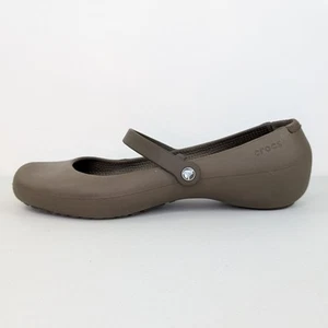 Zapatos planos de ballet Crocs Alice Mary Jane para mujer talla 11 marrón sin cordones - Imagen 1 de 17