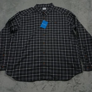 Columbia Shirt Mens XXL Gray FLannl Button Up Long Sleeve Casual Outdoor NWT - Picture 1 of 8