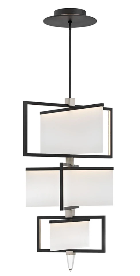 Hinkley Lighting 32508 Folio 30"W 3 Niveles Integrado LED Lisa - Negro Foto 1 de 1