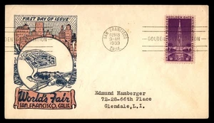 Mayfairstamps US FDC 1939 Worlds Fair San Francisco California First Day Cover a - Picture 1 of 2