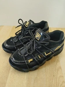 FILA UPROOT LADIES TRAINERS BLACK GOLD UK 6 - Picture 1 of 10