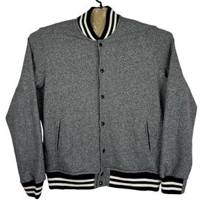Ralph Lauren Varsity Jacke Herren Large Grau Druckknopf Bomber Vintage... - Bild 1 von 14