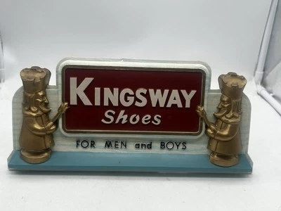 Vintage Kingsway Shoe Counter Display Sign 3D Molded Plastic **READ - Image 1 of 4