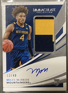 2021-22 Panini Immaculate Miles McBride Rookie Auto True RPA /49 West Virginia - Picture 1 of 5