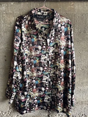 Camisa Nicole Miller Ghiradelli Ice Cream 1994 talla L ~ edición limitada ~ rara Foto 1 de 4