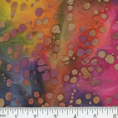 6 yds Batik 100% Cotton Print Fabric - Multicolor - Image 1 of 2