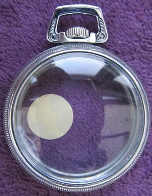 16 size Keystone chrome plate nickel pocket watch case  stem  lever display back - Image 1 of 4