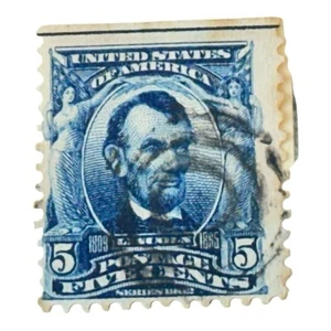 Abraham Lincoln 5 Cent blaue Briefmarke - Bild 1 von 1