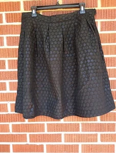 ELLE Black Embossed Shiny Polka Dot Pleated Skirt Size 14 - Picture 1 of 13