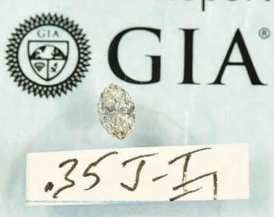 GIA Certified .35 ct. Natural Loose Diamond J  I1 Marquise Brilliant - Image 1 of 4