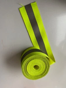 21 Feet Safety Silver Reflective Sew On Fabric Tape Strip LIME GREEN Vest 2" - Picture 1 of 5