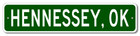 Hennessey, Oklahoma Metal Wall Decor City Limit Sign - Aluminum
