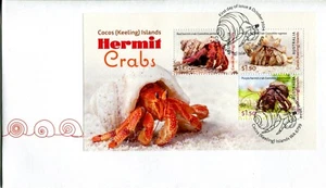 2024 Cocos Islands Hermit Crabs (Mini Sheet) FDC - Cocos Island PMK - Picture 1 of 2