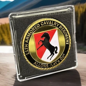 11th Armored Calvary Regiment Allons "Lets Go" Challenge Coin US Army mit Etui! - Bild 1 von 15