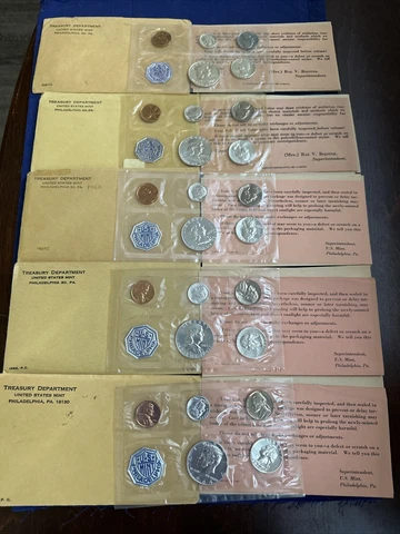 5 Gem US Mint Silver Proof Sets 1960-64 #PS110 Cover