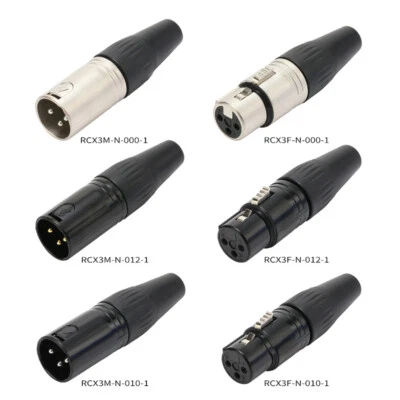 Male/Female XLR Plug Audio Cable Connector 3 Pole pin Nickel Body NC3FXX NC3MXX - Image 1 of 4