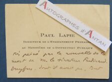 ● CDV Paul LAPIE né Montmort Dir. Enseignement primaire - suite décès F. Dreyfus