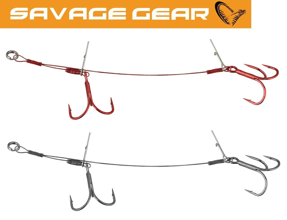 Savage Gear Carbon 49 Double Stingers - 2 Angsthaken für Gummifische, Drillinge - Bild 1 von 1
