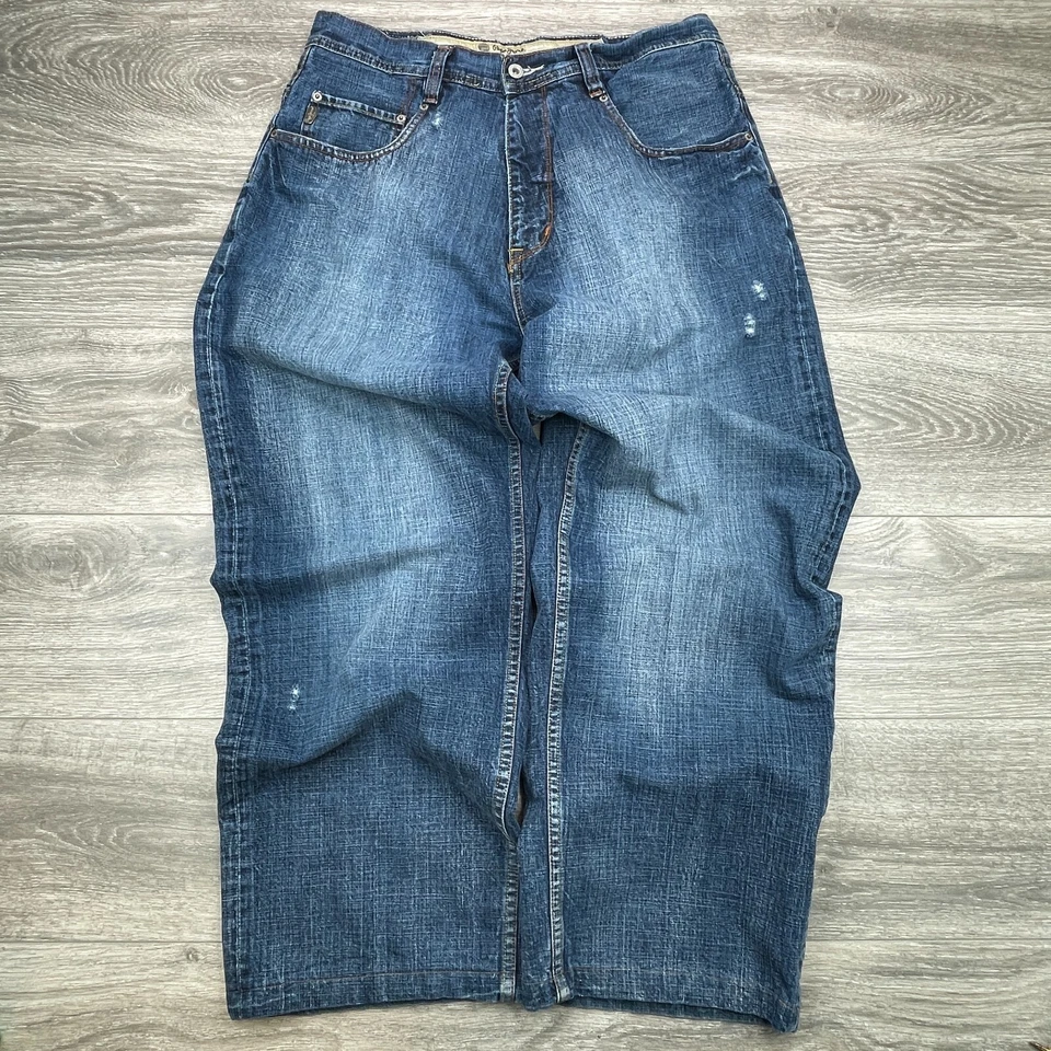 Pepe Jeans Mens 36x29 Blue Loose Baggy Wide Leg 90s Y2K Skater Hip Hop Vintage - Image 1 of 4