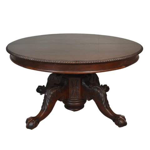 Antique Dining Room Table, Round Mahogany Banquet Table - 10 Feet!! #21522 Cover