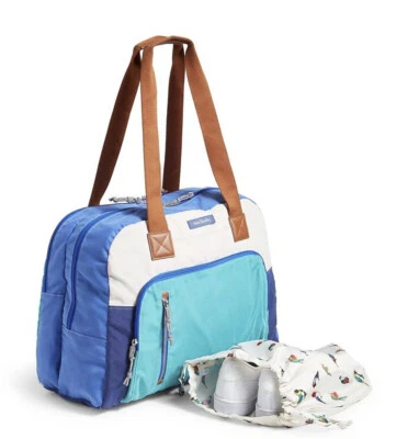 NWT Vera Bradley Cool Lagoon Go Anywhere Carry-On Lighten Up Travel Bag Birds  - Image 1 of 4